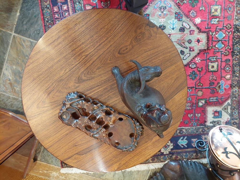 Late 19thC Chinese Carved Hardwood Figure of a Water Buffalo  View VIII