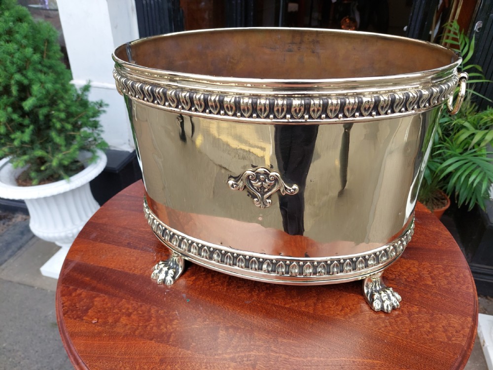 Early 20thC Brass Wine Cooler or Planter View VI