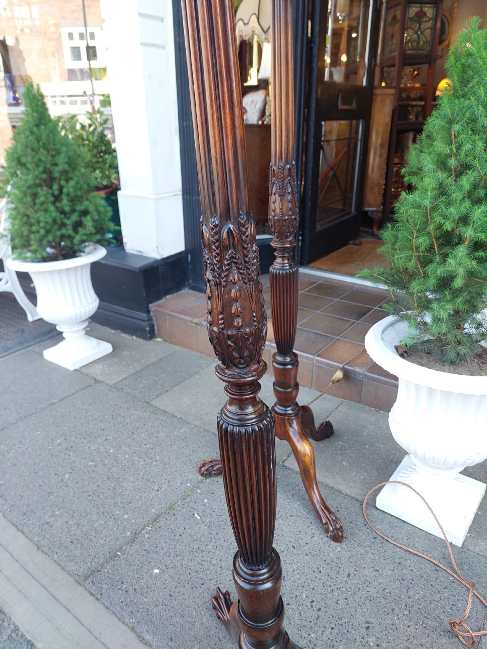 Pair of Georgian Style Mahogany Standard Lamps View IV