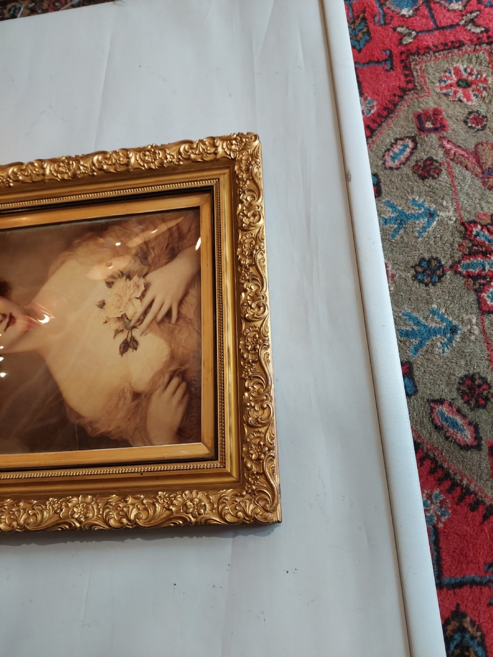 Art Nouveau Crystoleum Portrait - Albert Solbiac View V