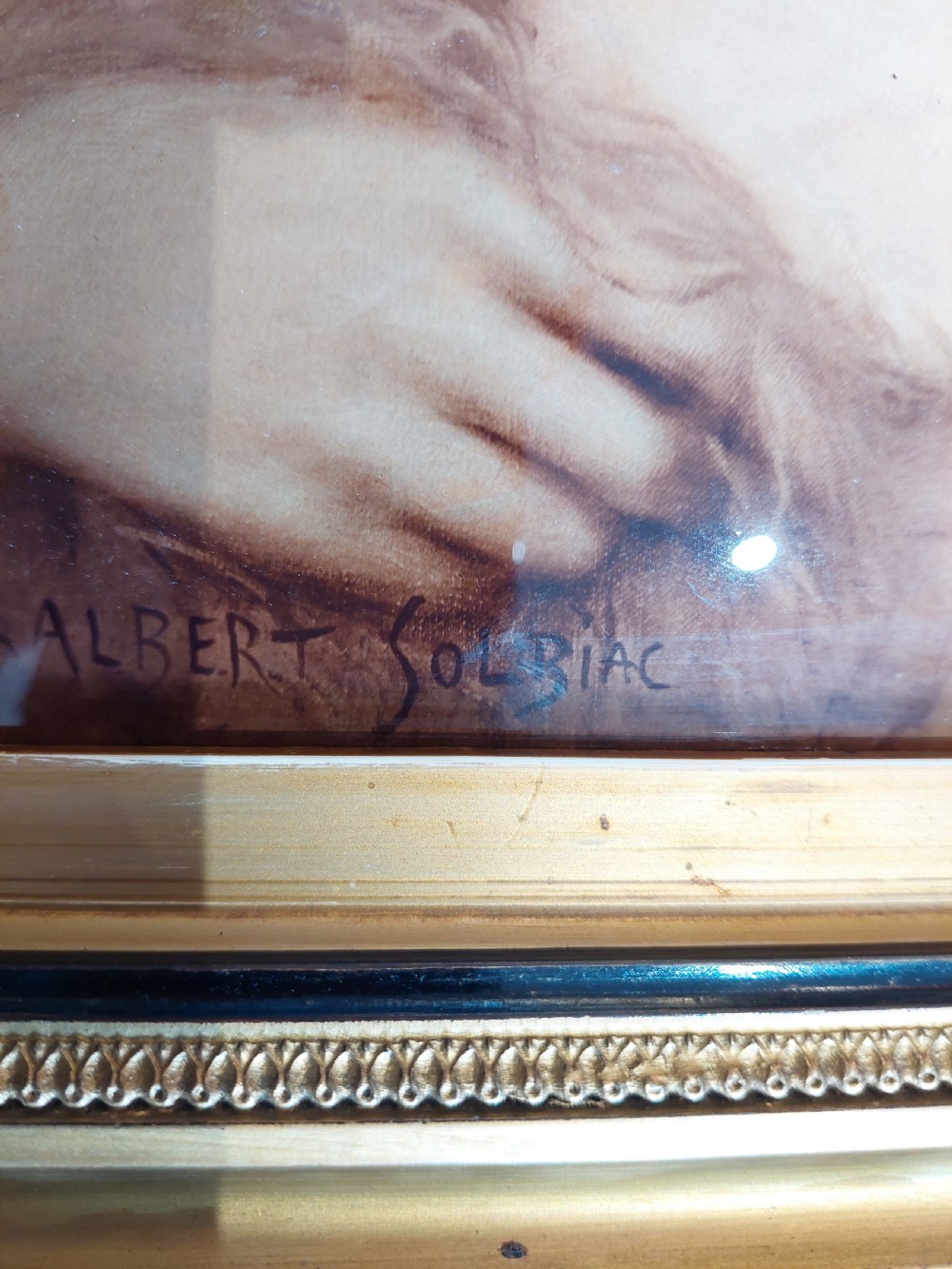 Art Nouveau Crystoleum Portrait - Albert Solbiac View VI