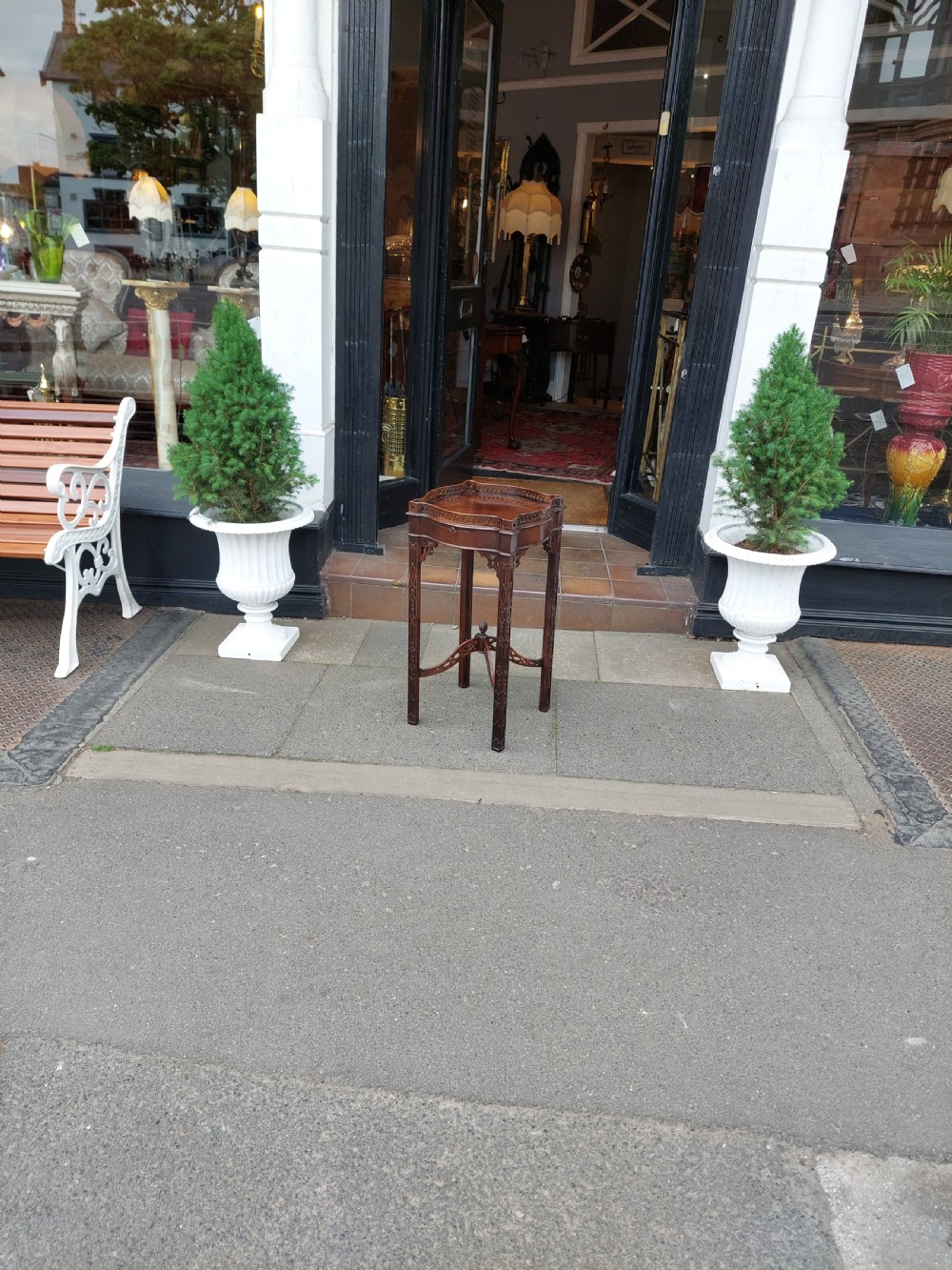 Mid 18thC Chinese Chippendale Design Mahogany Candle Stand View II