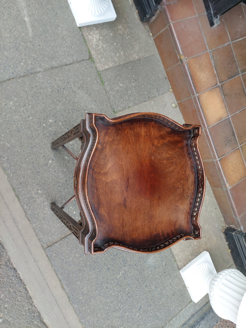 Mid 18thC Chinese Chippendale Design Mahogany Candle Stand View III