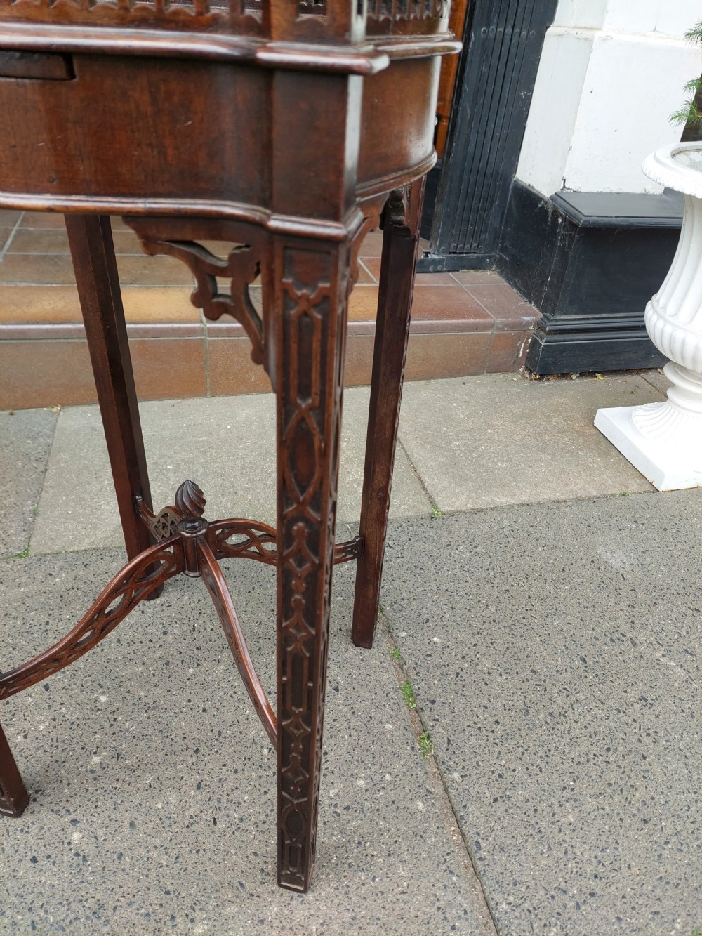 Mid 18thC Chinese Chippendale Design Mahogany Candle Stand View V