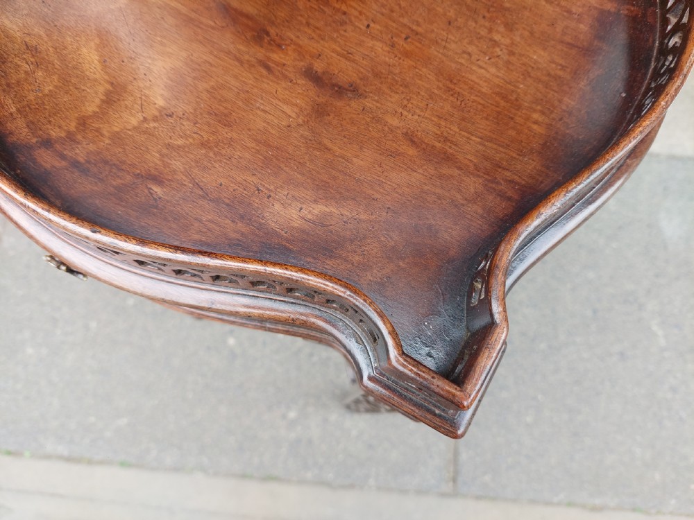 Mid 18thC Chinese Chippendale Design Mahogany Candle Stand View VI