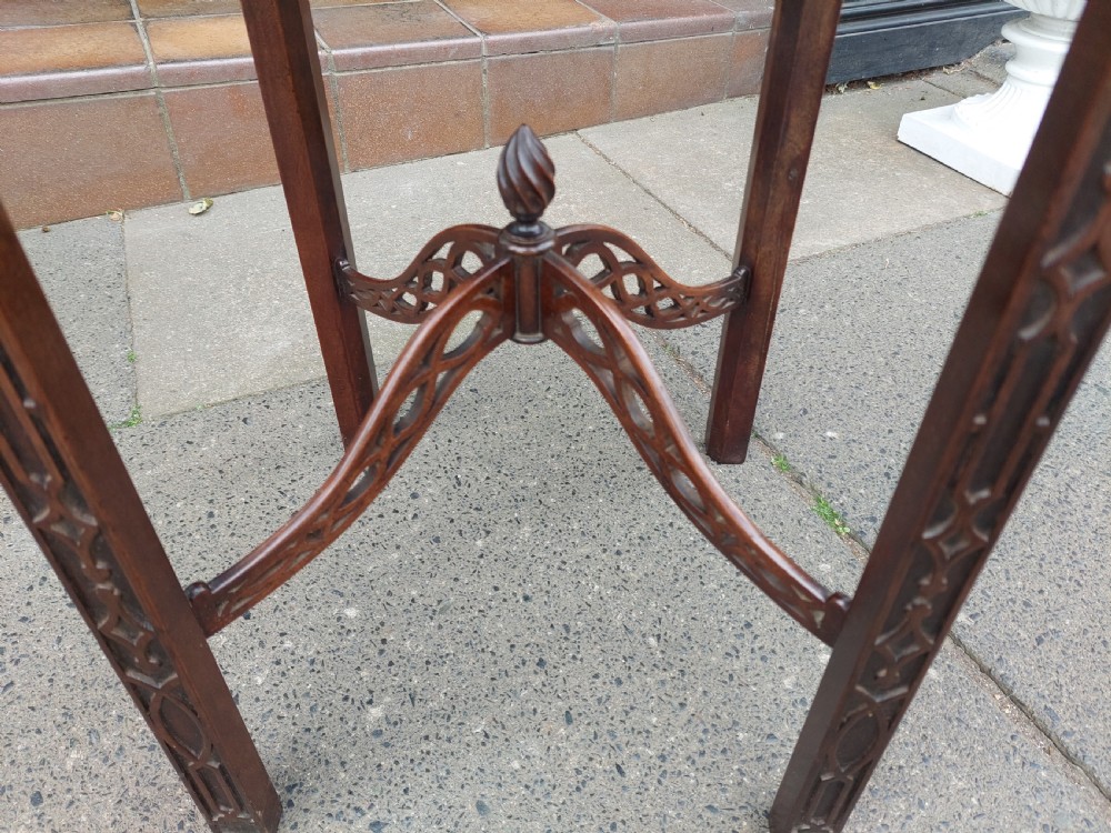 Mid 18thC Chinese Chippendale Design Mahogany Candle Stand View VII