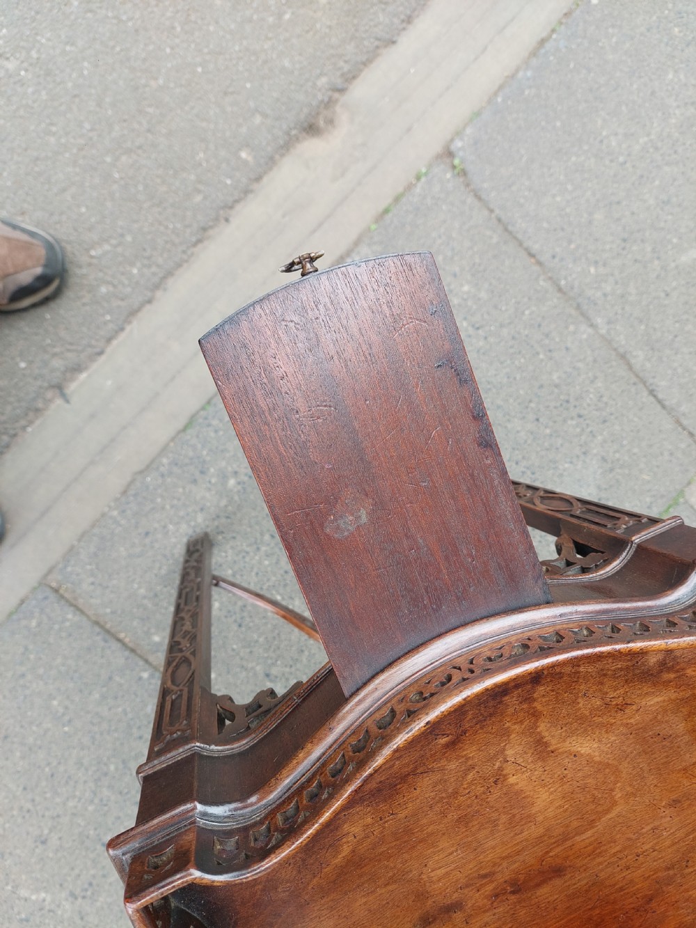 Mid 18thC Chinese Chippendale Design Mahogany Candle Stand View X