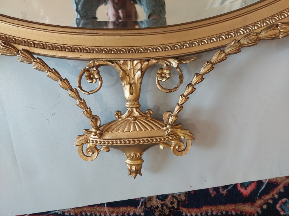 Neoclassical Adam-Revival Gilt Framed Mirror  View V