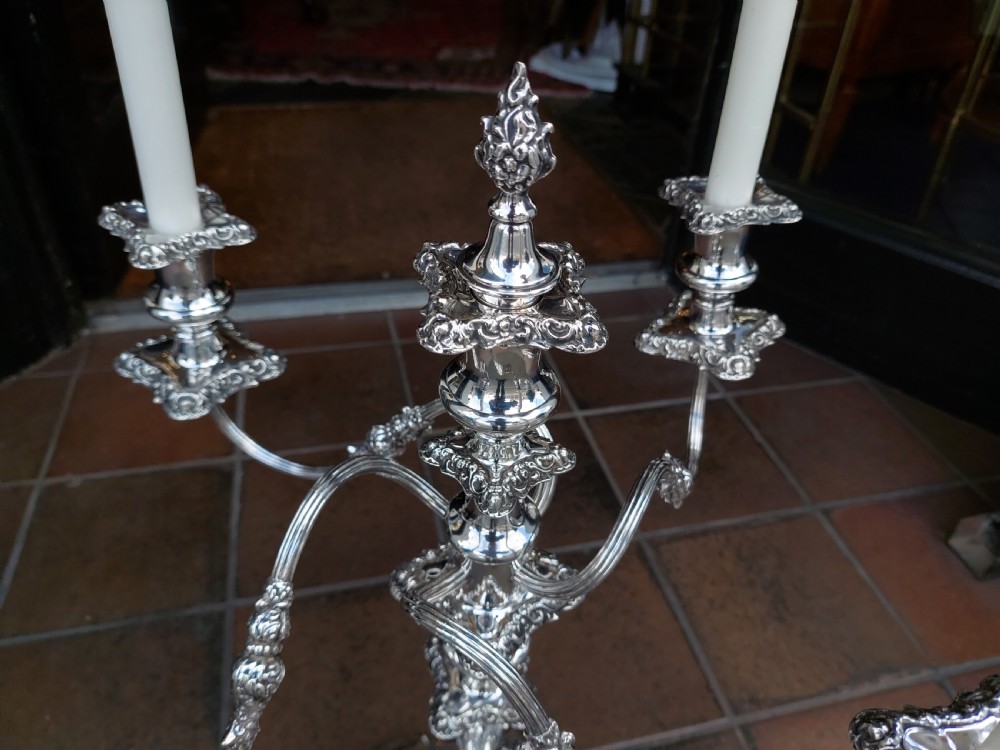 Victorian Silver-Plated Four-Branch Candelabrum View III