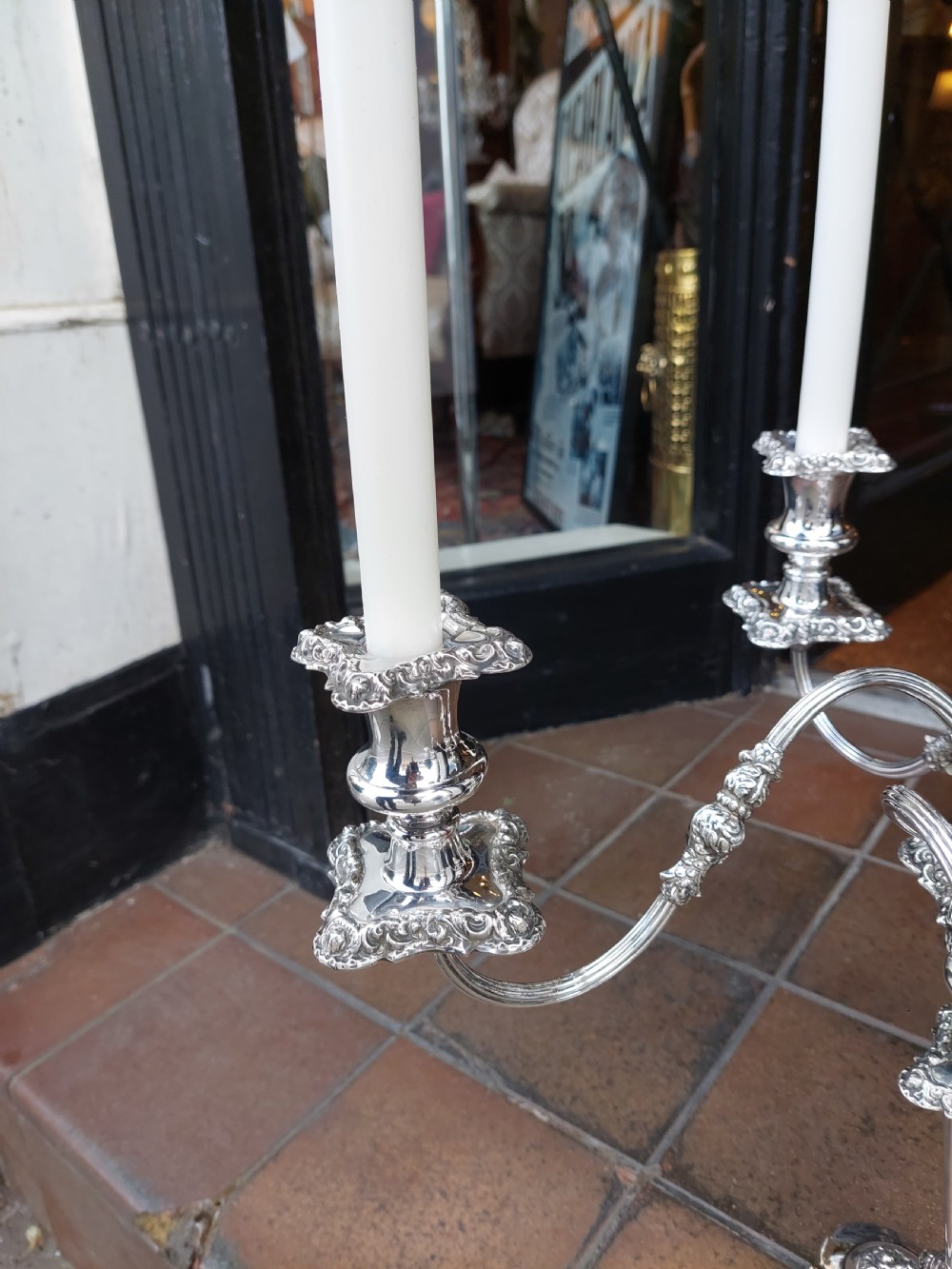 Victorian Silver-Plated Four-Branch Candelabrum View IV