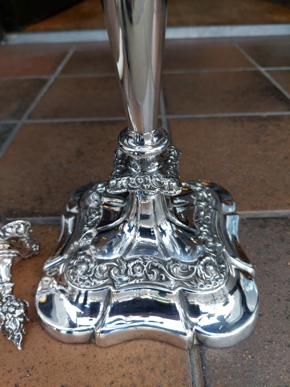 Victorian Silver-Plated Four-Branch Candelabrum View VIII