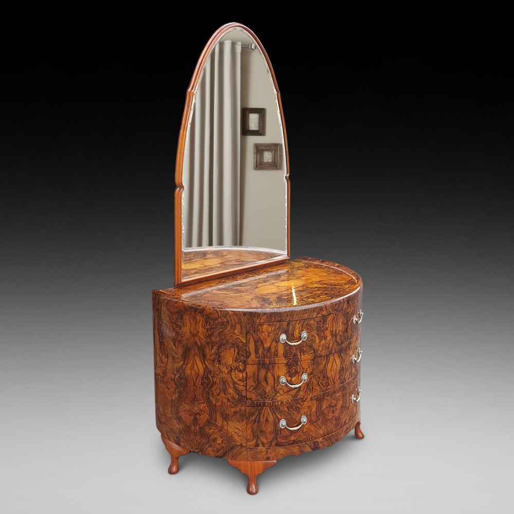  Art Deco Burr Walnut Dressing Table - Maurice Adams Ltd