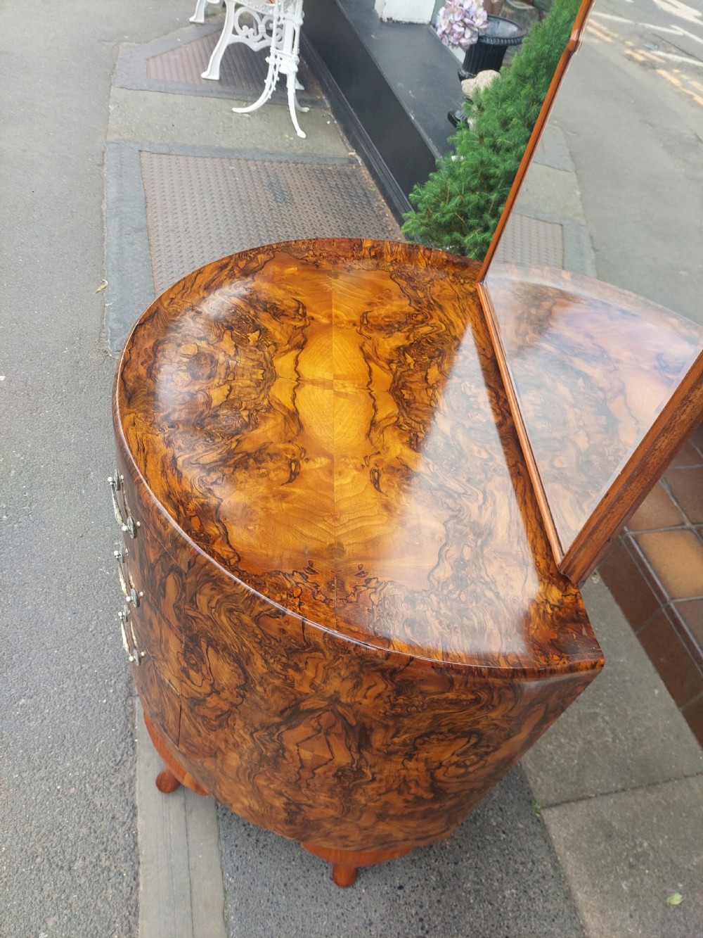  Art Deco Burr Walnut Dressing Table - Maurice Adams Ltd View X