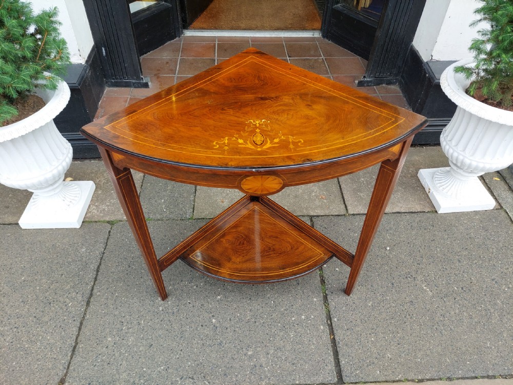 Edwardian Rosewood Corner Table View II