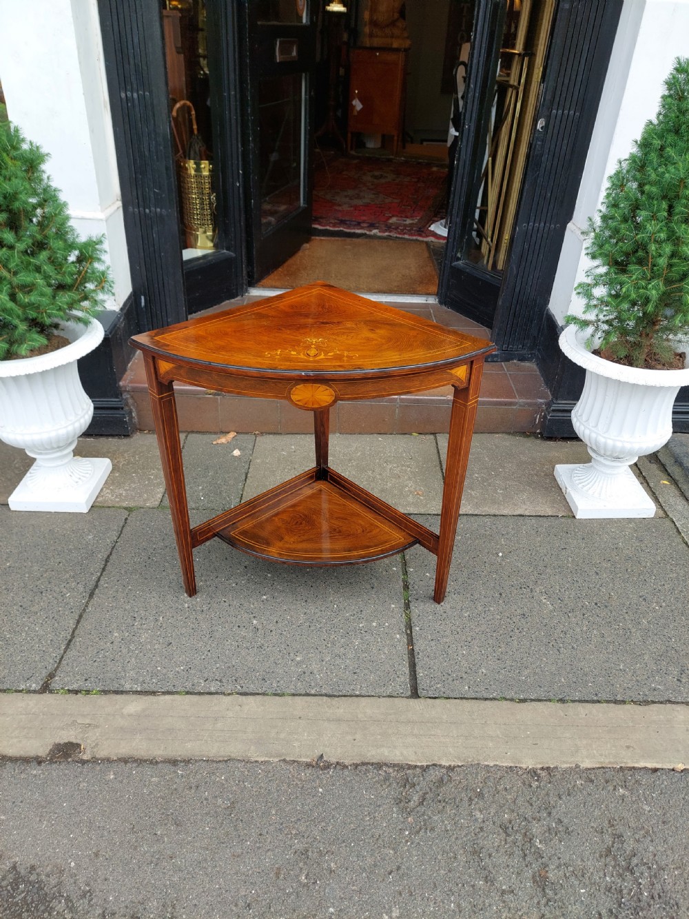 Edwardian Rosewood Corner Table View IV