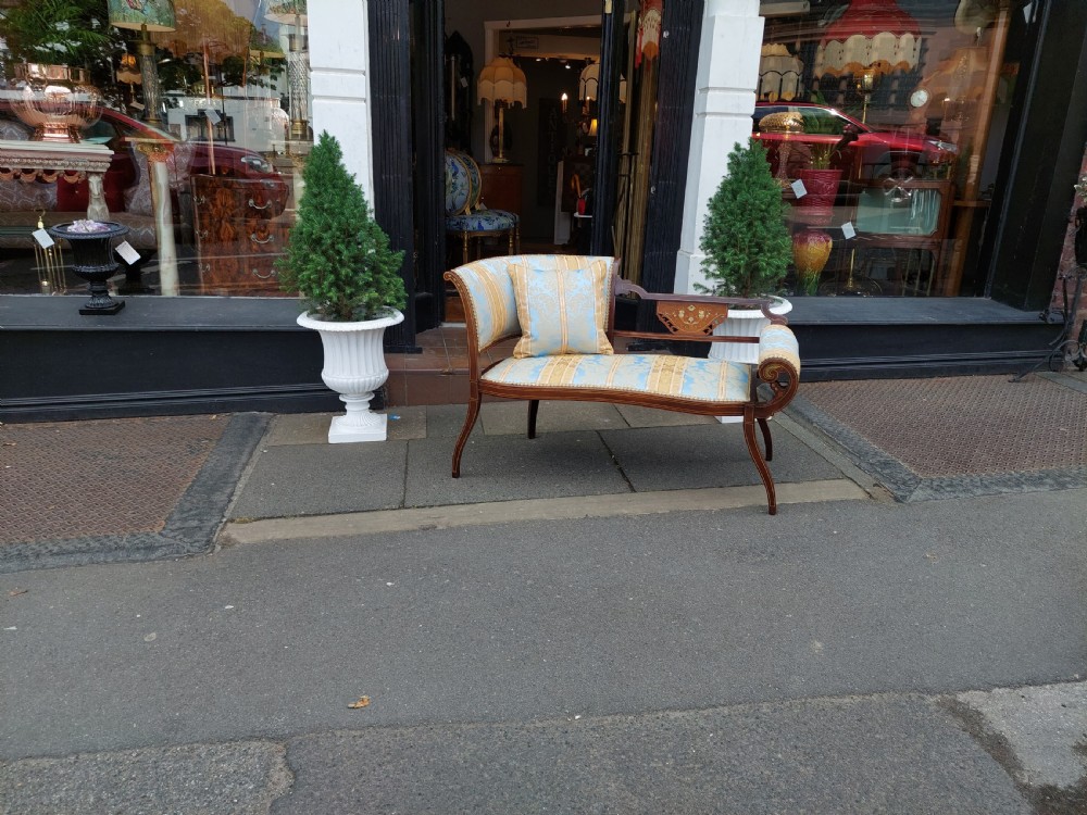 Edwardian Mahogany and Inlaid Chaise Longue View III