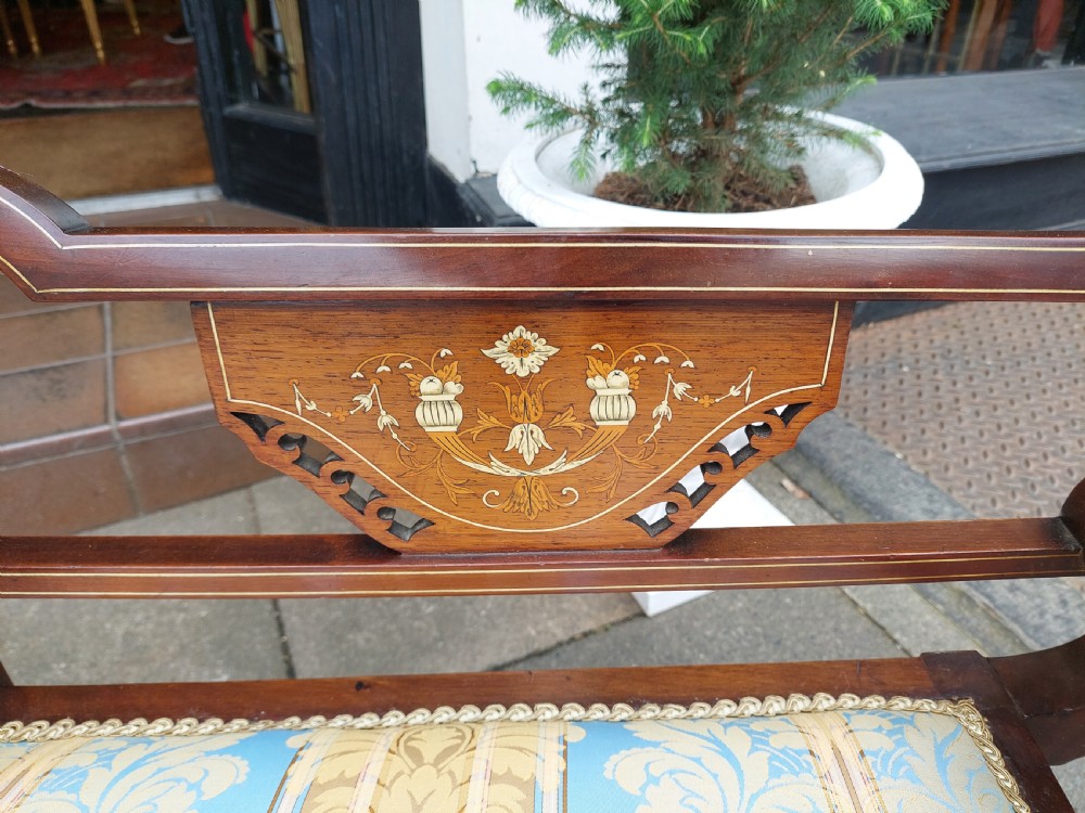 Edwardian Mahogany and Inlaid Chaise Longue View IV