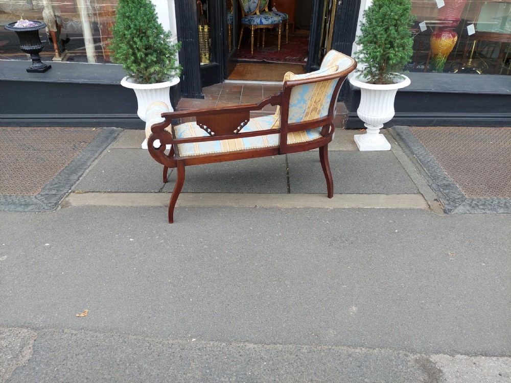 Edwardian Mahogany and Inlaid Chaise Longue View VII