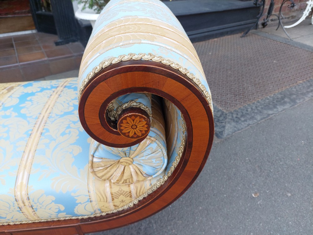 Edwardian Mahogany and Inlaid Window Seat  View III
