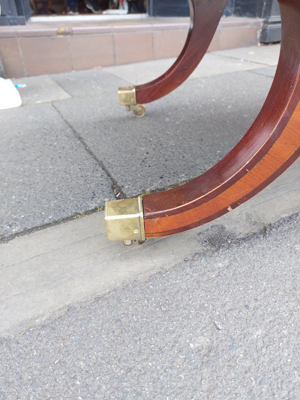 Edwardian Mahogany and Inlaid Window Seat  View V