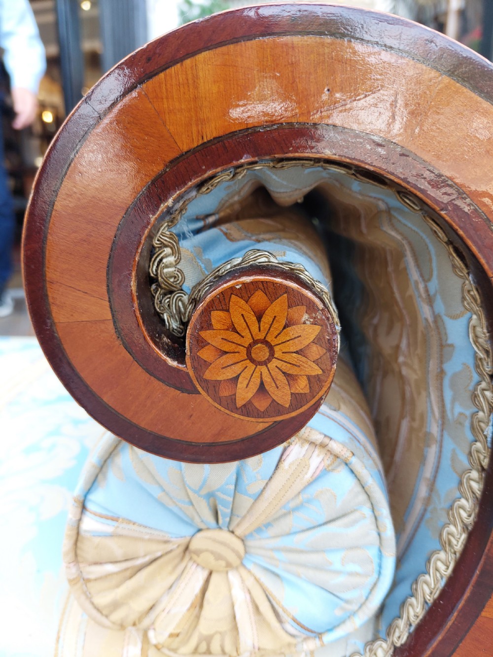 Edwardian Mahogany and Inlaid Window Seat  View VI