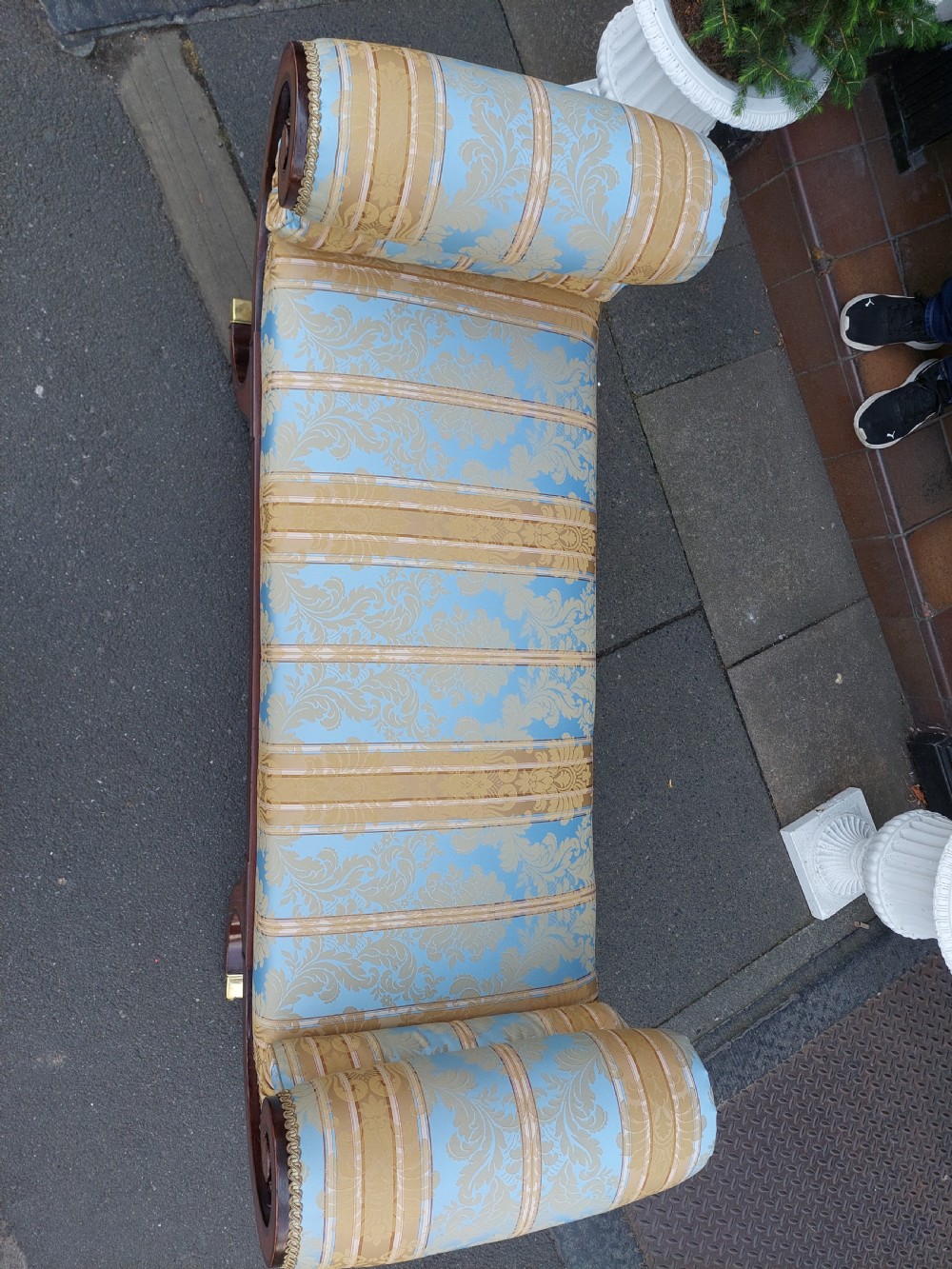 Edwardian Mahogany and Inlaid Window Seat  View VIII