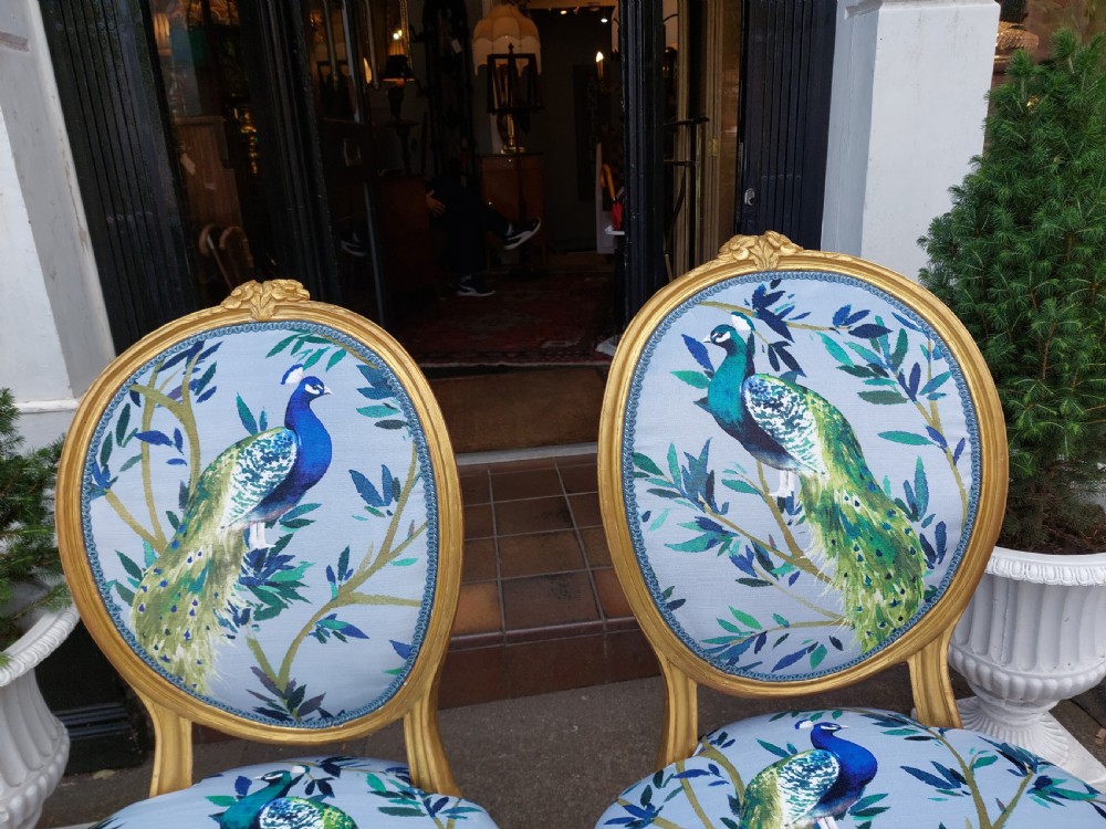 Pair of 19thC Giltwood Fautiel Chairs  View III
