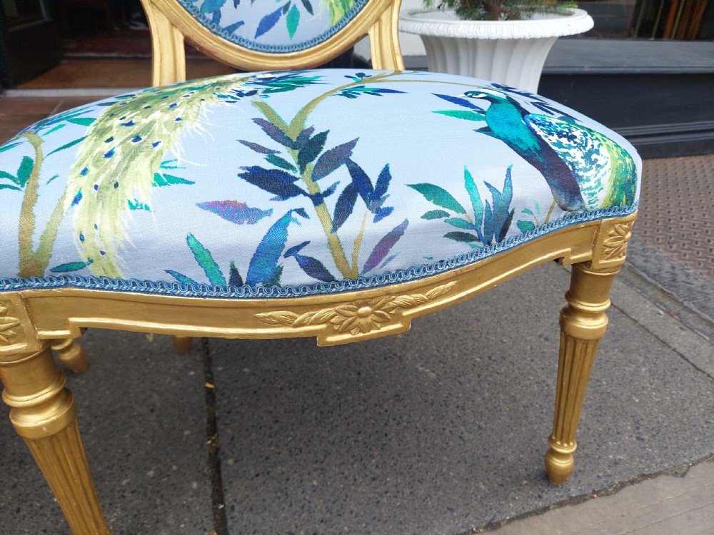 Pair of 19thC Giltwood Fautiel Chairs  View VI