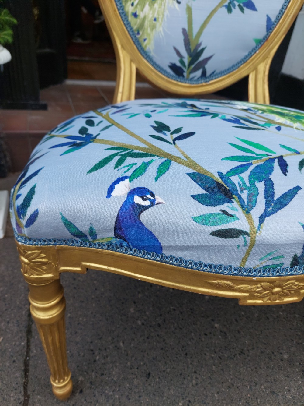 Pair of 19thC Giltwood Fautiel Chairs  View VIII
