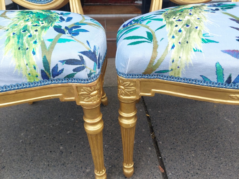 Pair of 19thC Giltwood Fautiel Chairs  View IX