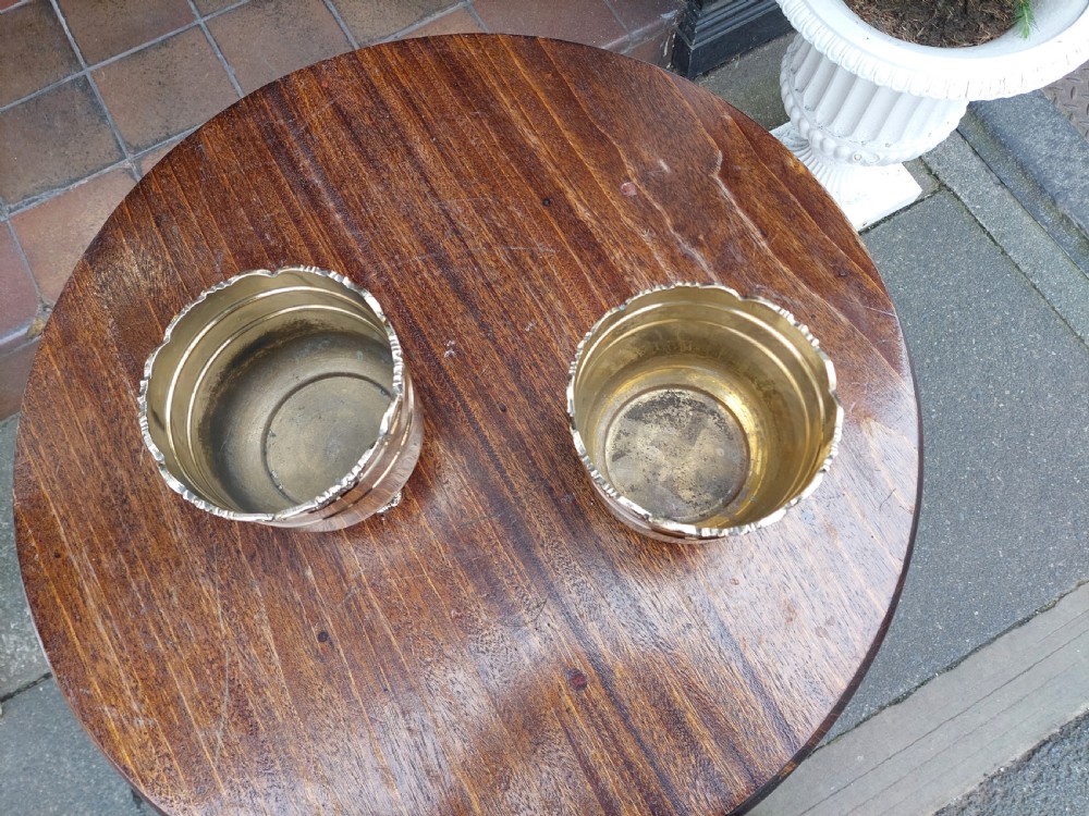Small Pair of Art Nouveau Brass Planters View III
