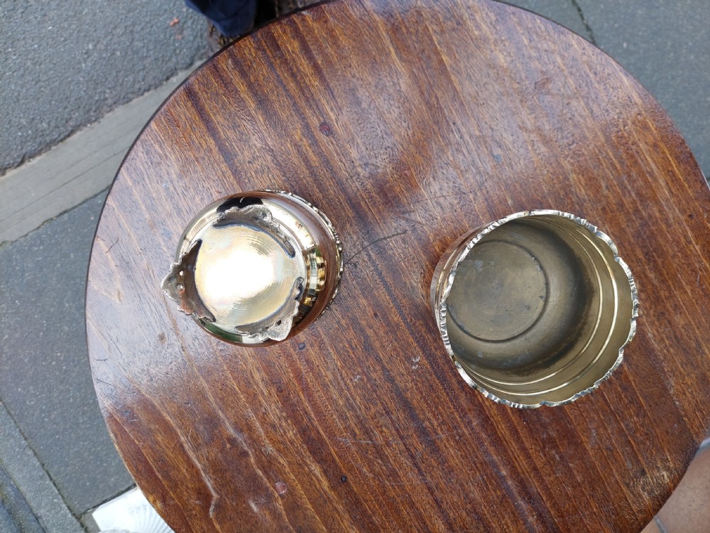 Small Pair of Art Nouveau Brass Planters View V