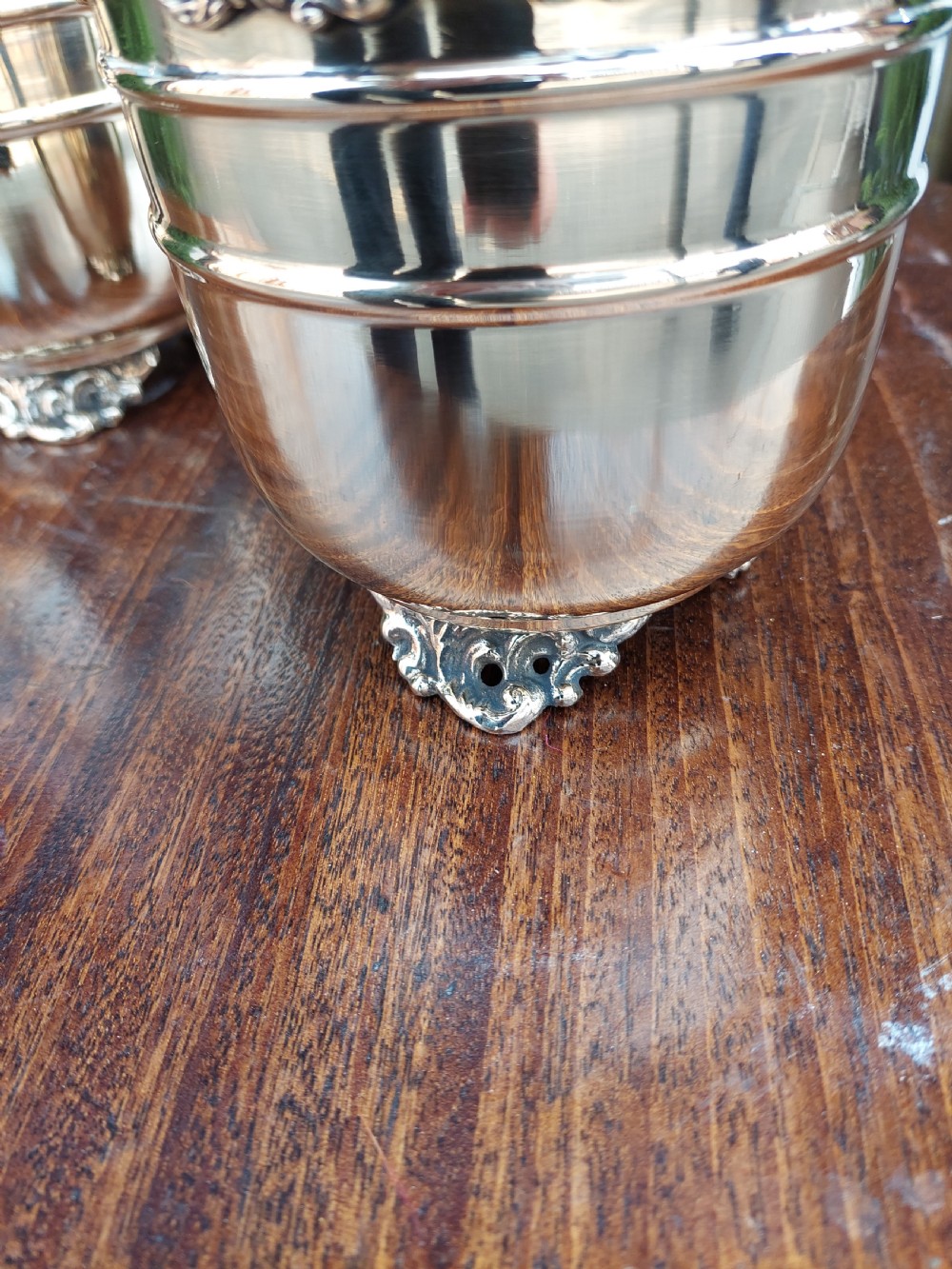 Small Pair of Art Nouveau Brass Planters View VI
