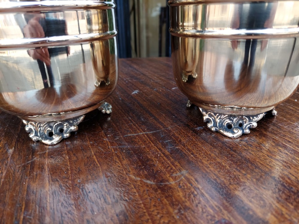 Small Pair of Art Nouveau Brass Planters View IX
