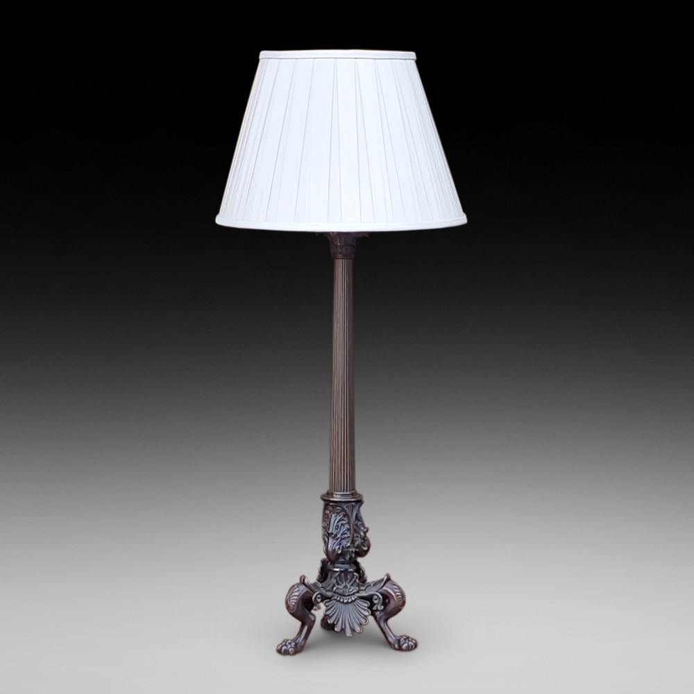Early 20thC Neoclassical Bronze Lamp