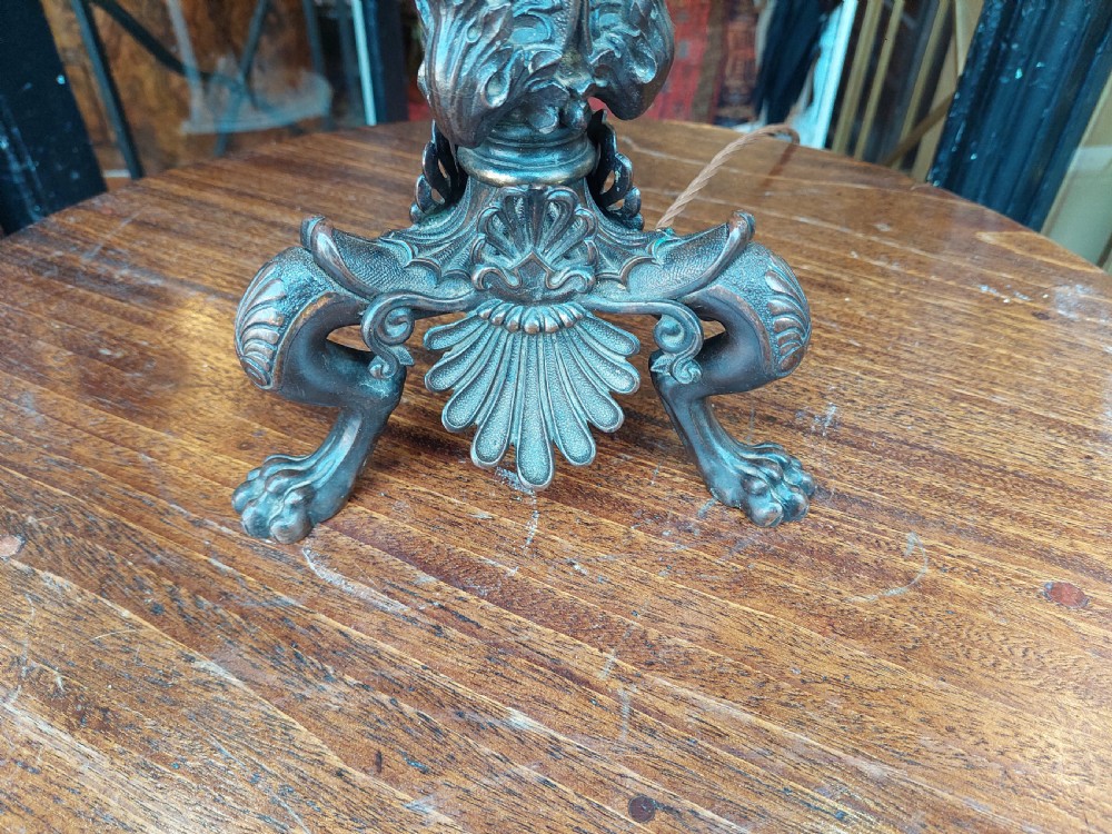Early 20thC Neoclassical Bronze Lamp View III