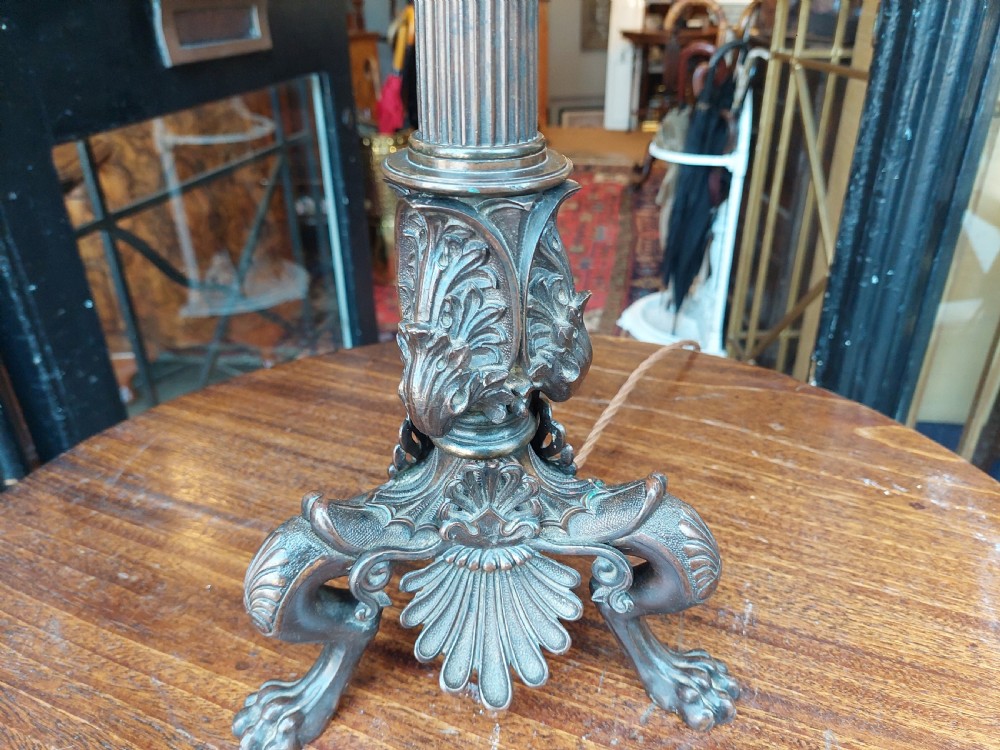 Early 20thC Neoclassical Bronze Lamp View IV