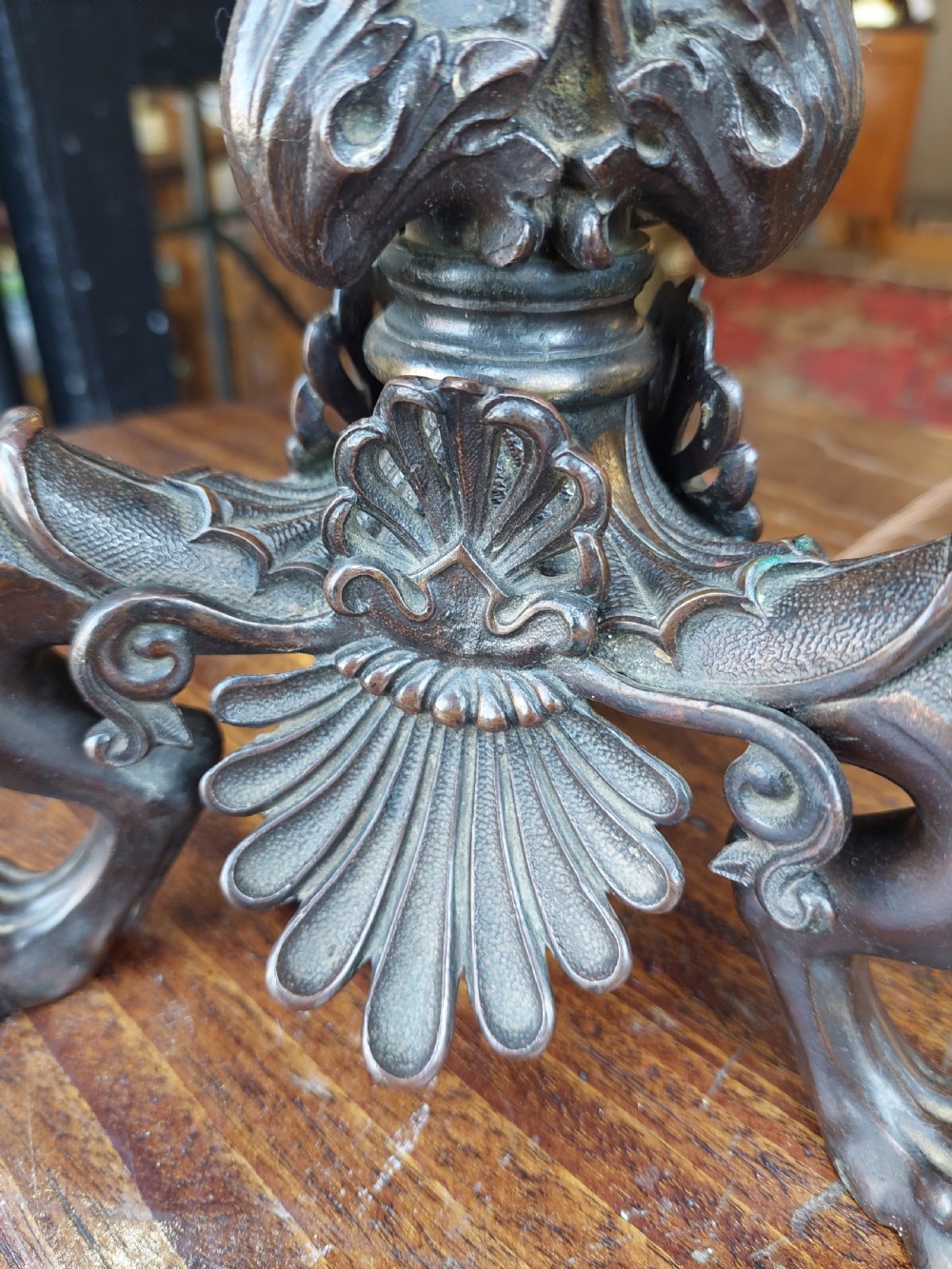 Early 20thC Neoclassical Bronze Lamp View VIII