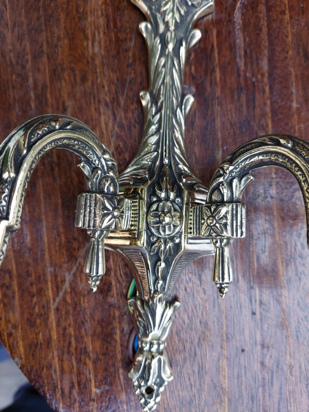 Pair of Brass Adam-Style Twin-Branch Wall Lights View III
