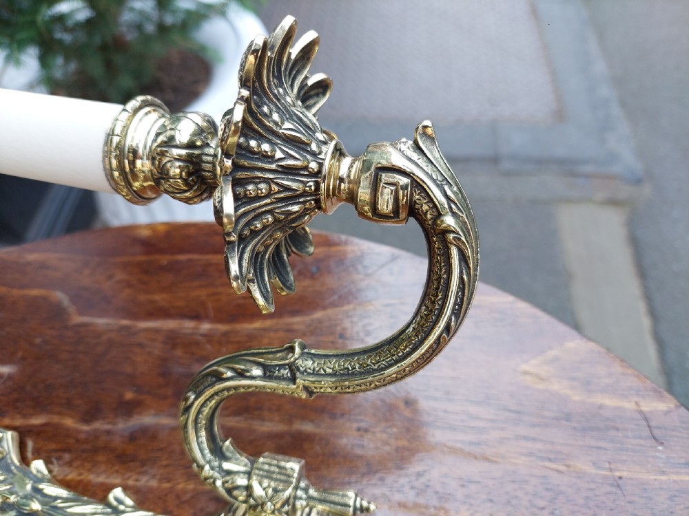 Pair of Brass Adam-Style Twin-Branch Wall Lights View V