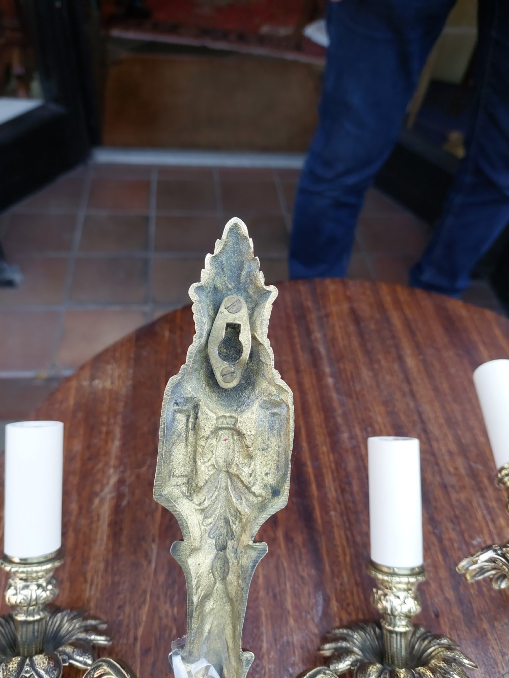 Pair of Brass Adam-Style Twin-Branch Wall Lights View IX