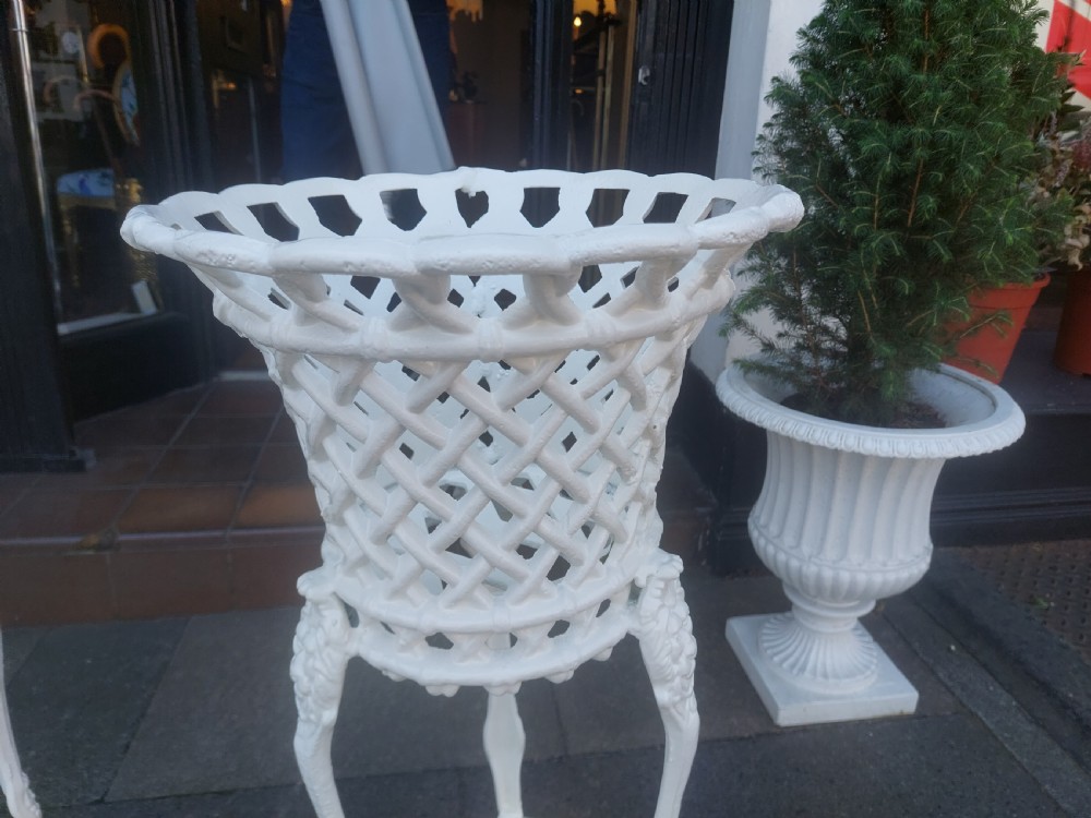 Pair of Victorian Latticework Cast Iron Planters  View VIII
