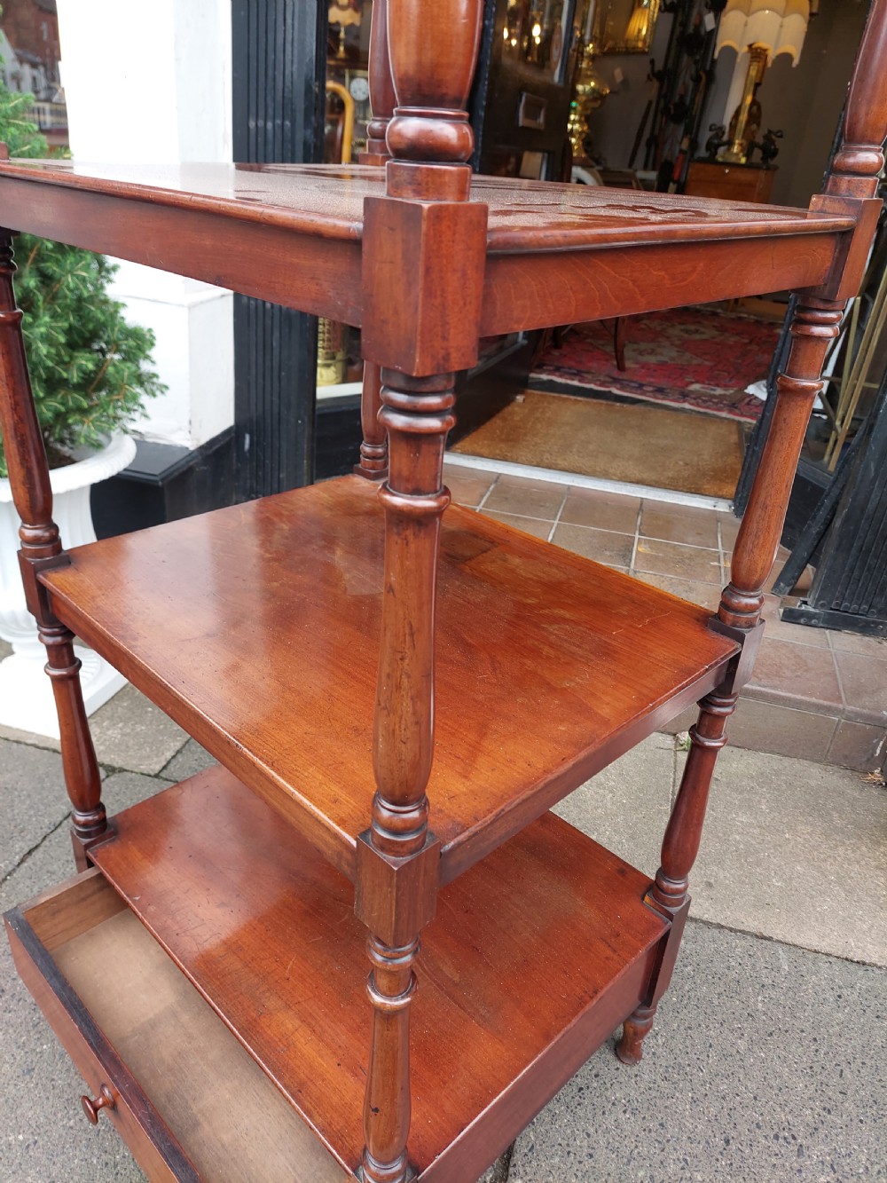 Victorian Mahogany Four Tiered Whatnot View III