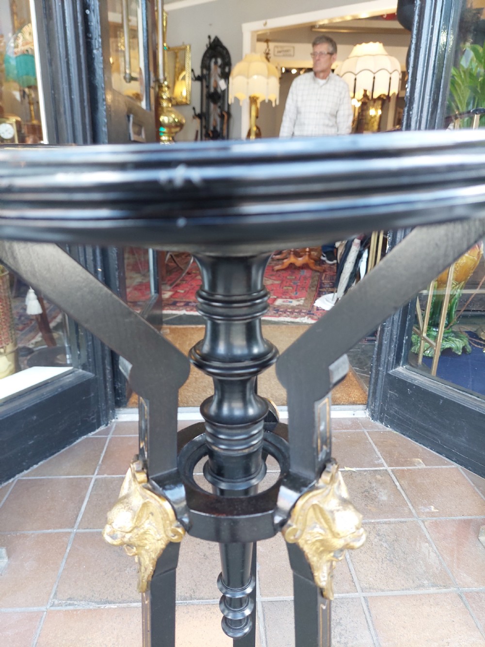 Late19thC Ebonised & Ormolu Mounted Jardiniere Stand View XI