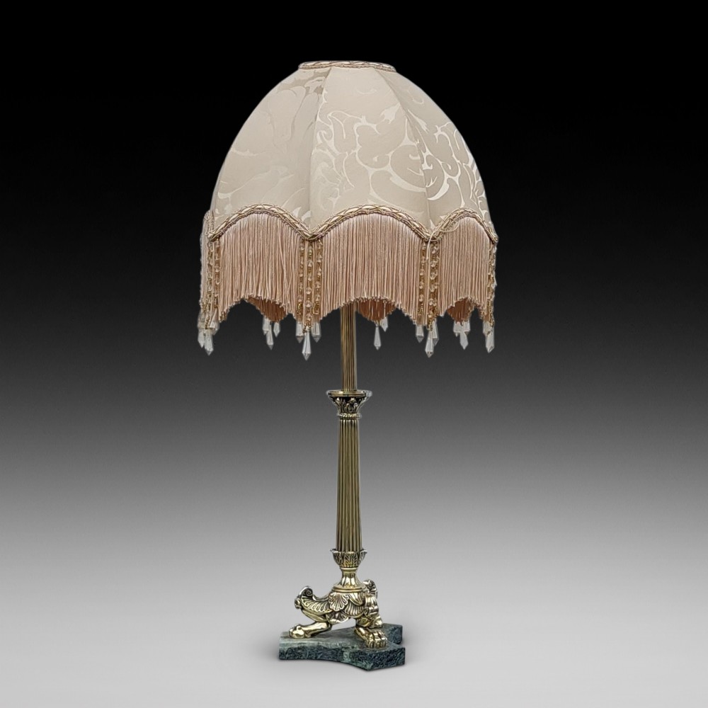 Early 20thC Neoclassical Brass Table Lamp