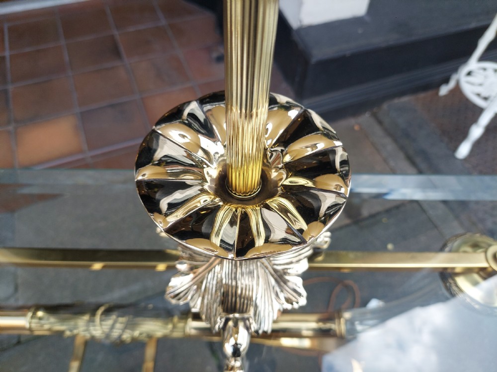 Pair of Art Nouveau Brass Table Lamps  View III