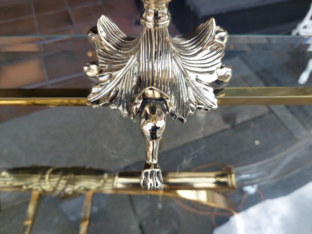 Pair of Art Nouveau Brass Table Lamps  View IV