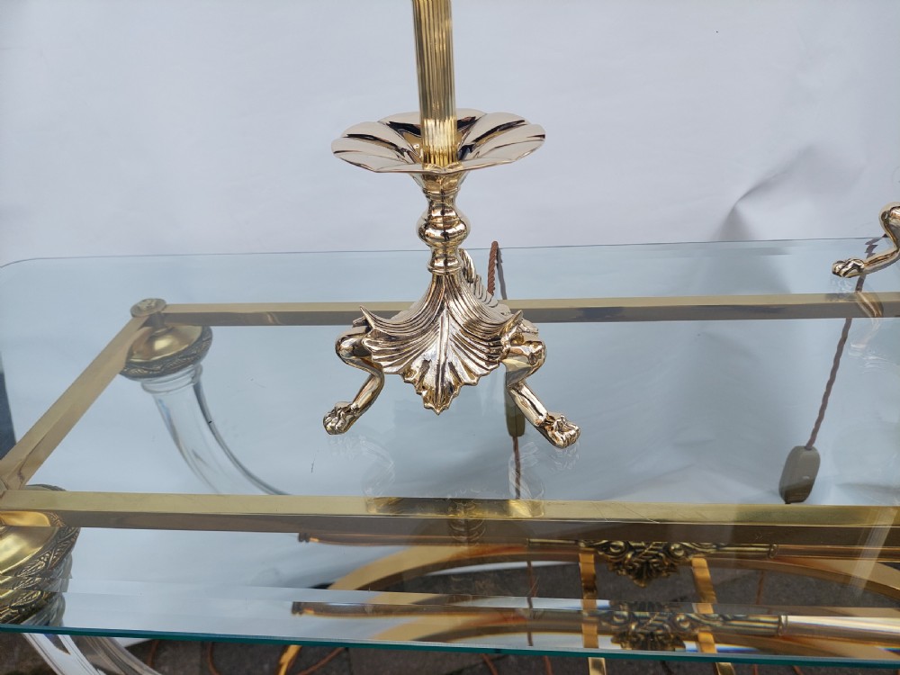 Pair of Art Nouveau Brass Table Lamps  View VII