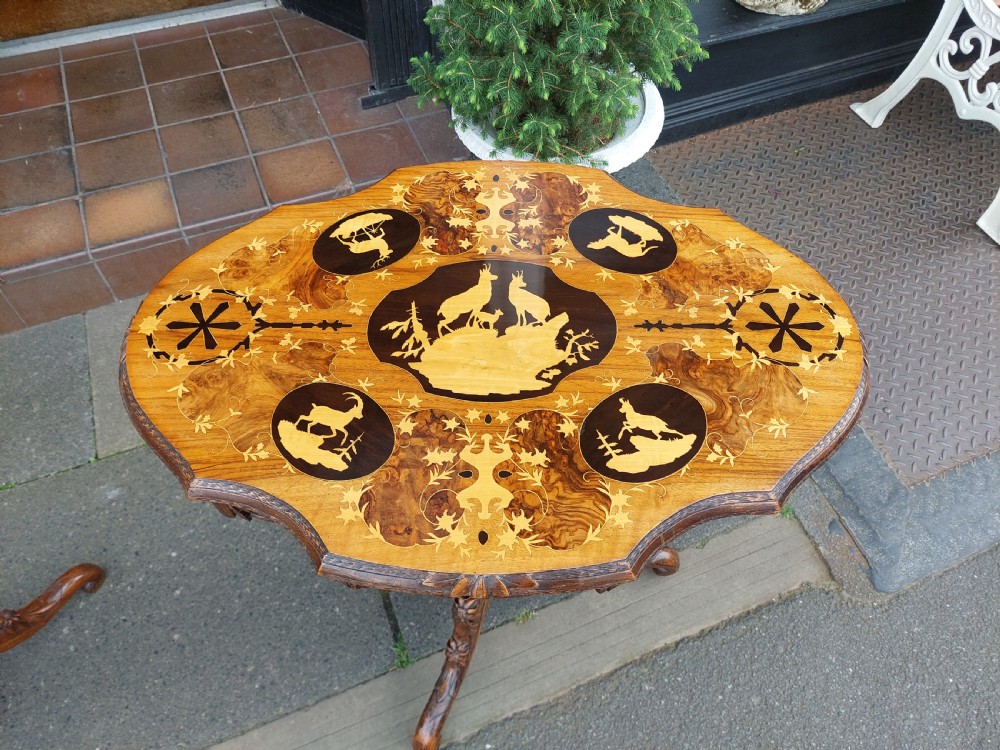 Pair (matched) of 19th Century Black Forest Tilt Top Tables View III