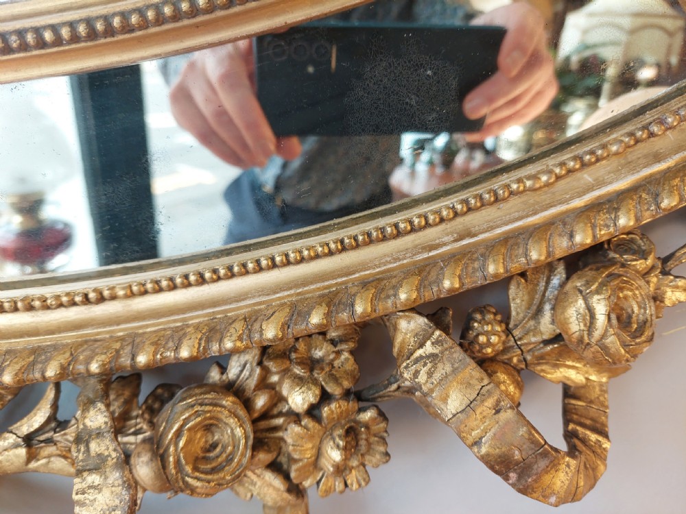 19thC Adam Style Carved Giltwood Mirror  View IV